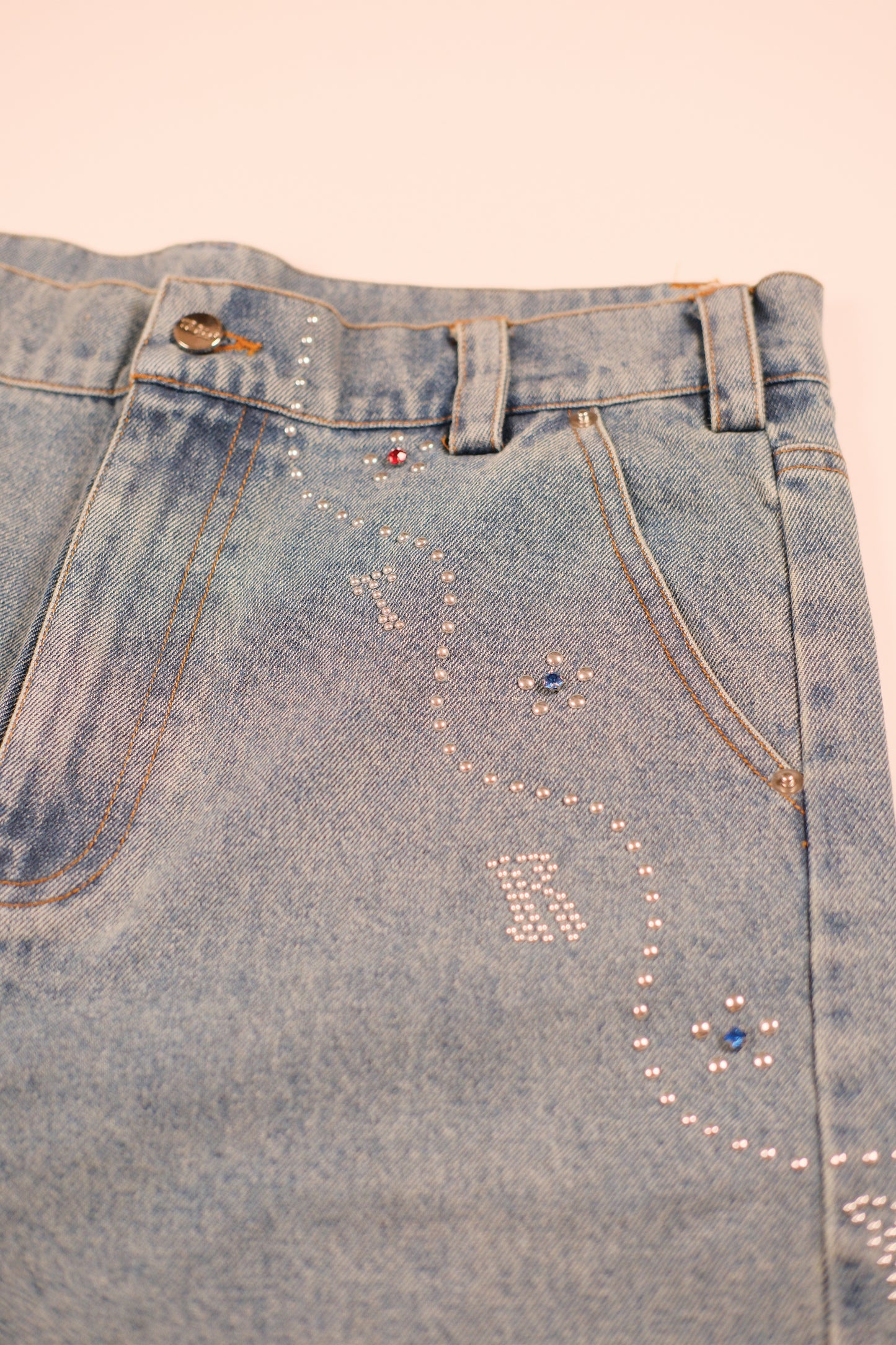 BEDAZZLED JORTS - DEEP ASS BLUE