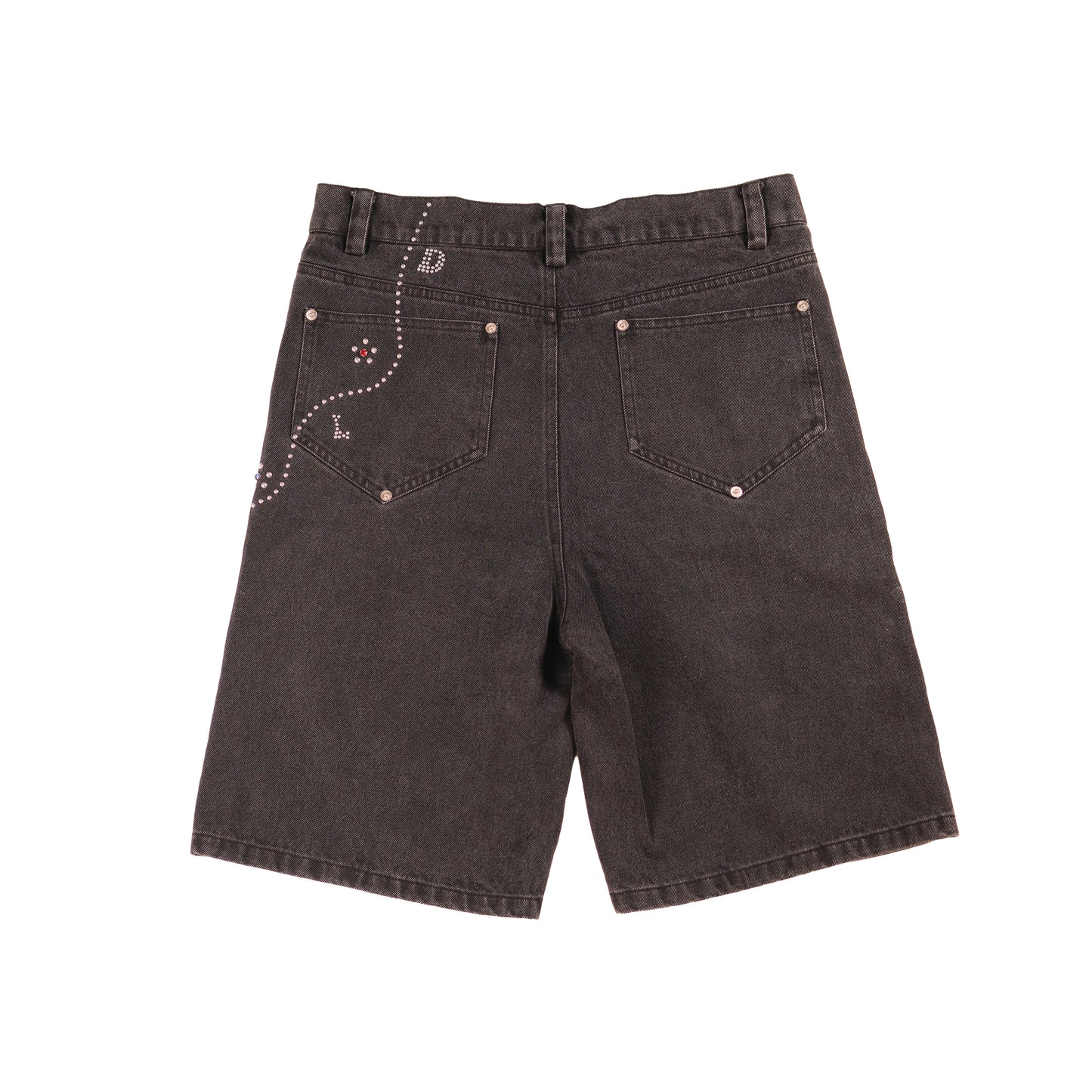 BEDAZZLED JORTS - BLACK
