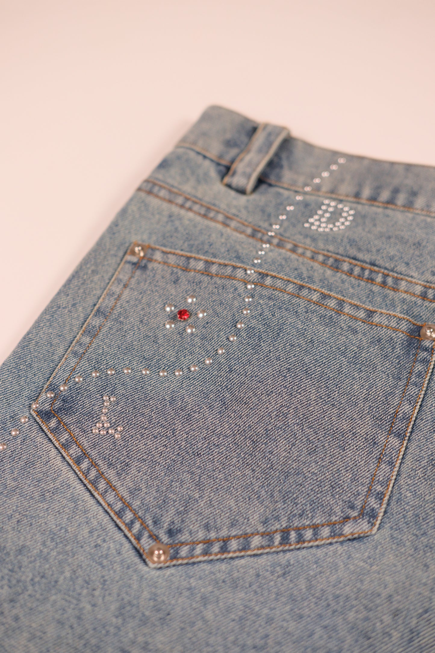 BEDAZZLED JORTS - DEEP ASS BLUE