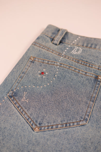 BEDAZZLED JORTS - DEEP ASS BLUE