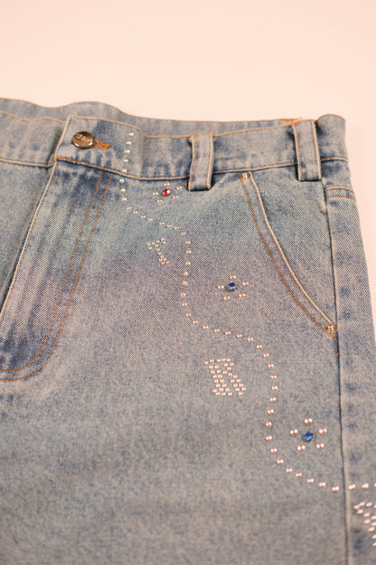 BEDAZZLED JORTS - DEEP ASS BLUE