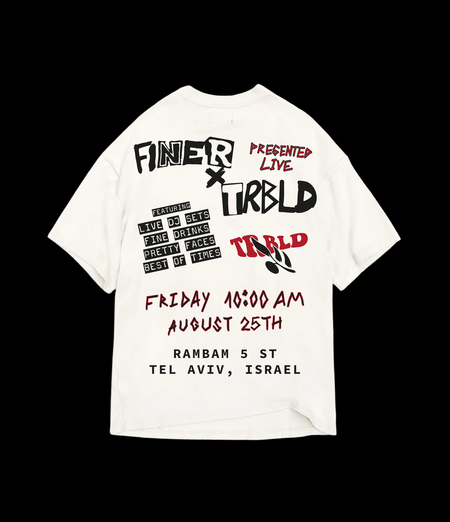 FINER X TRBLD Invitation t white